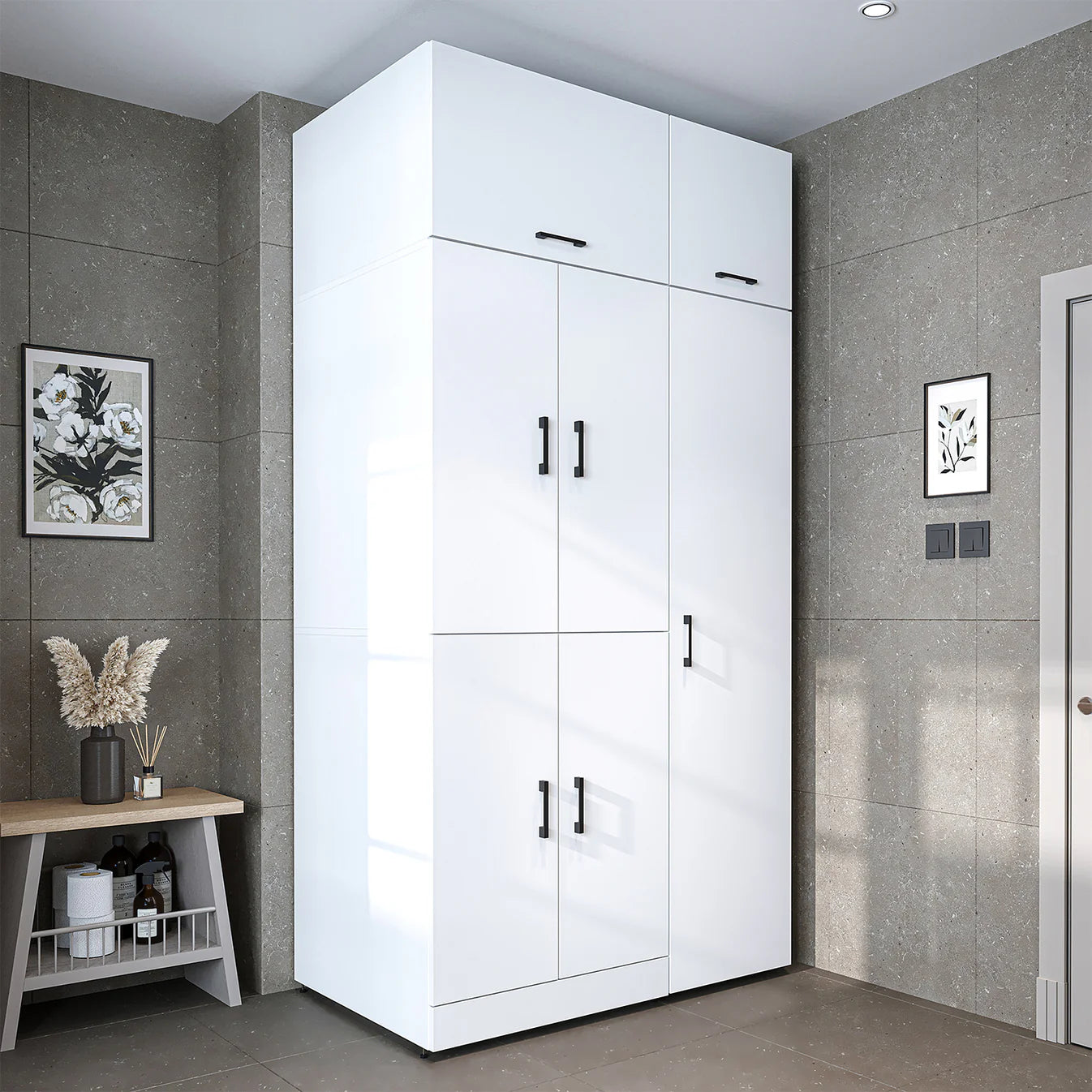 Roomart Dora - Cabinet Set for Dryer & Washing Machine, 115cm