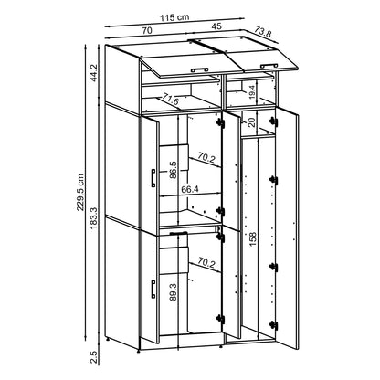 Roomart Dora - Cabinet Set for Dryer & Washing Machine, 115cm