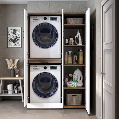 Roomart Dora - Cabinet Set for Dryer & Washing Machine, 115cm