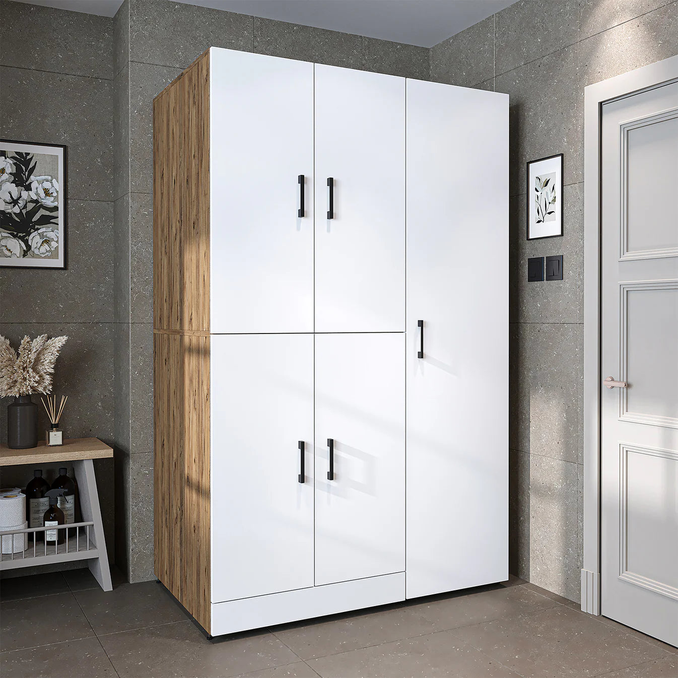Roomart Dora - Cabinet Set for Dryer & Washing Machine, 115cm