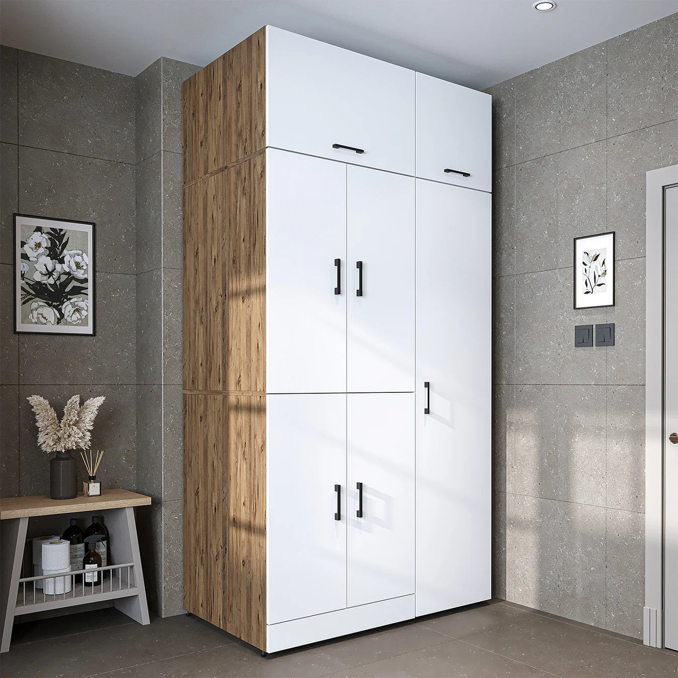 Roomart Dora - Cabinet Set for Dryer & Washing Machine, 115cm
