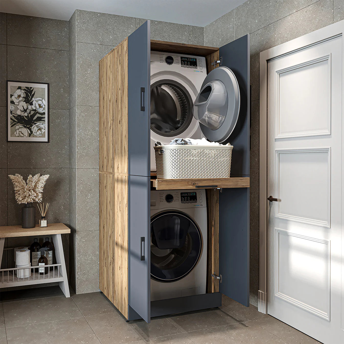 Roomart Dora - Cabinet for Dryer & Washing Machine, Freestanding