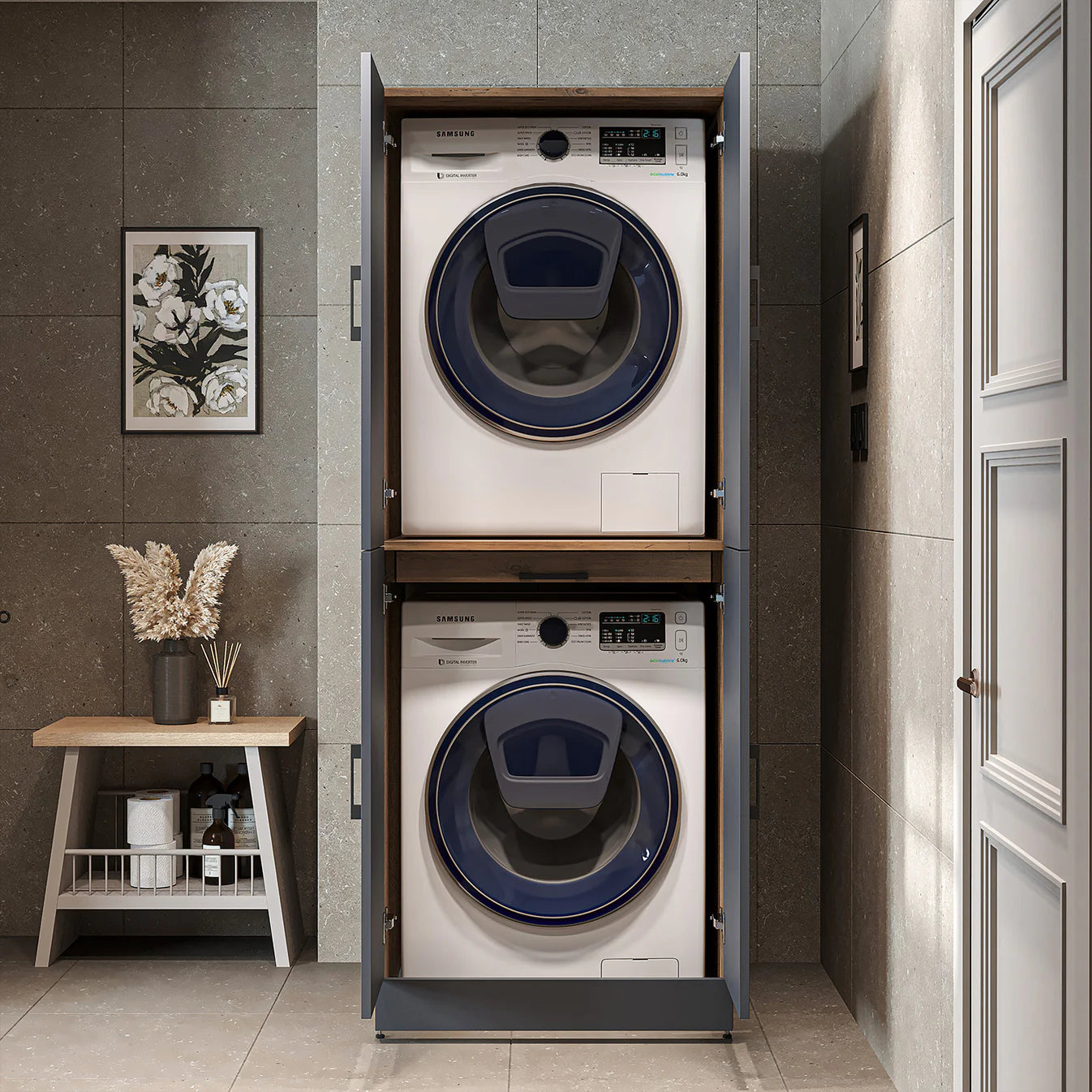 Roomart Dora - Cabinet for Dryer & Washing Machine, Freestanding