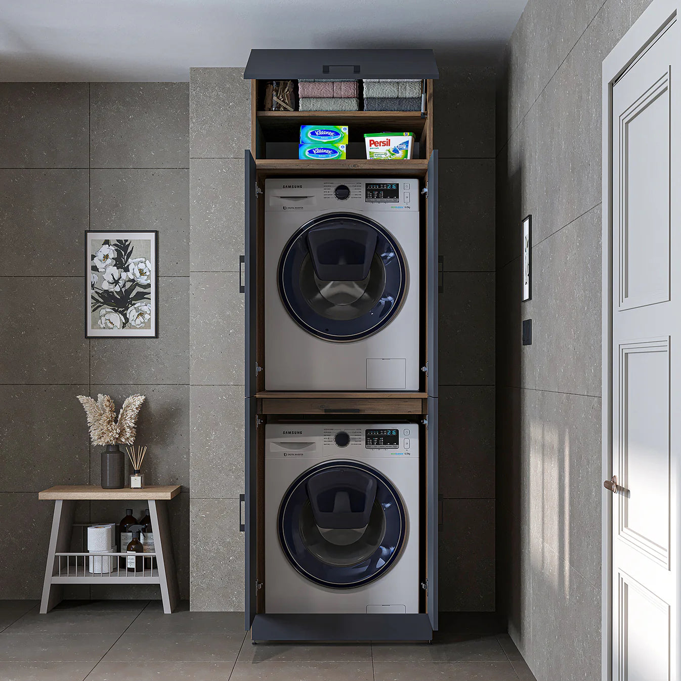 Roomart Dora - Cabinet for Dryer & Washing Machine, Freestanding