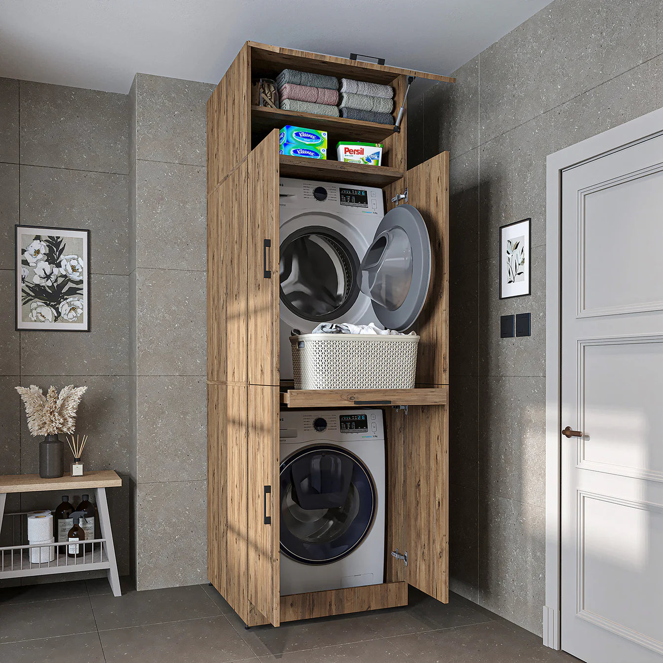 Roomart Dora - Cabinet for Dryer & Washing Machine, Freestanding