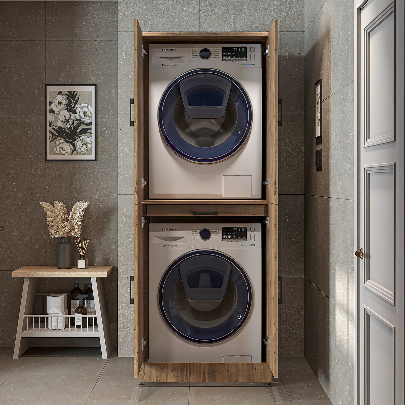 Roomart Dora - Cabinet for Dryer & Washing Machine, Freestanding
