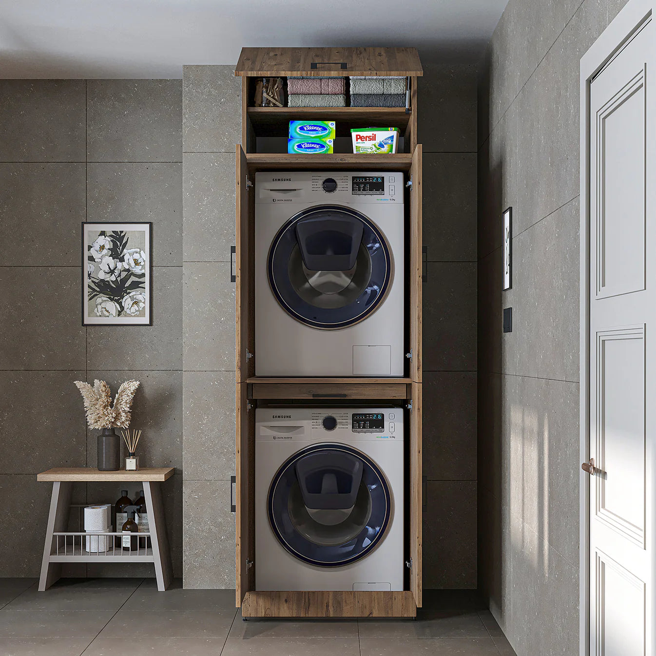 Roomart Dora - Cabinet for Dryer & Washing Machine, Freestanding
