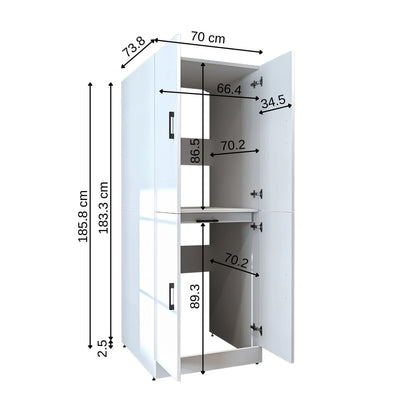 Roomart Dora - Cabinet for Dryer & Washing Machine, Freestanding