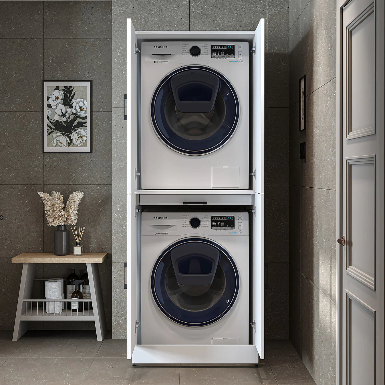 Roomart Dora - Cabinet for Dryer & Washing Machine, Freestanding