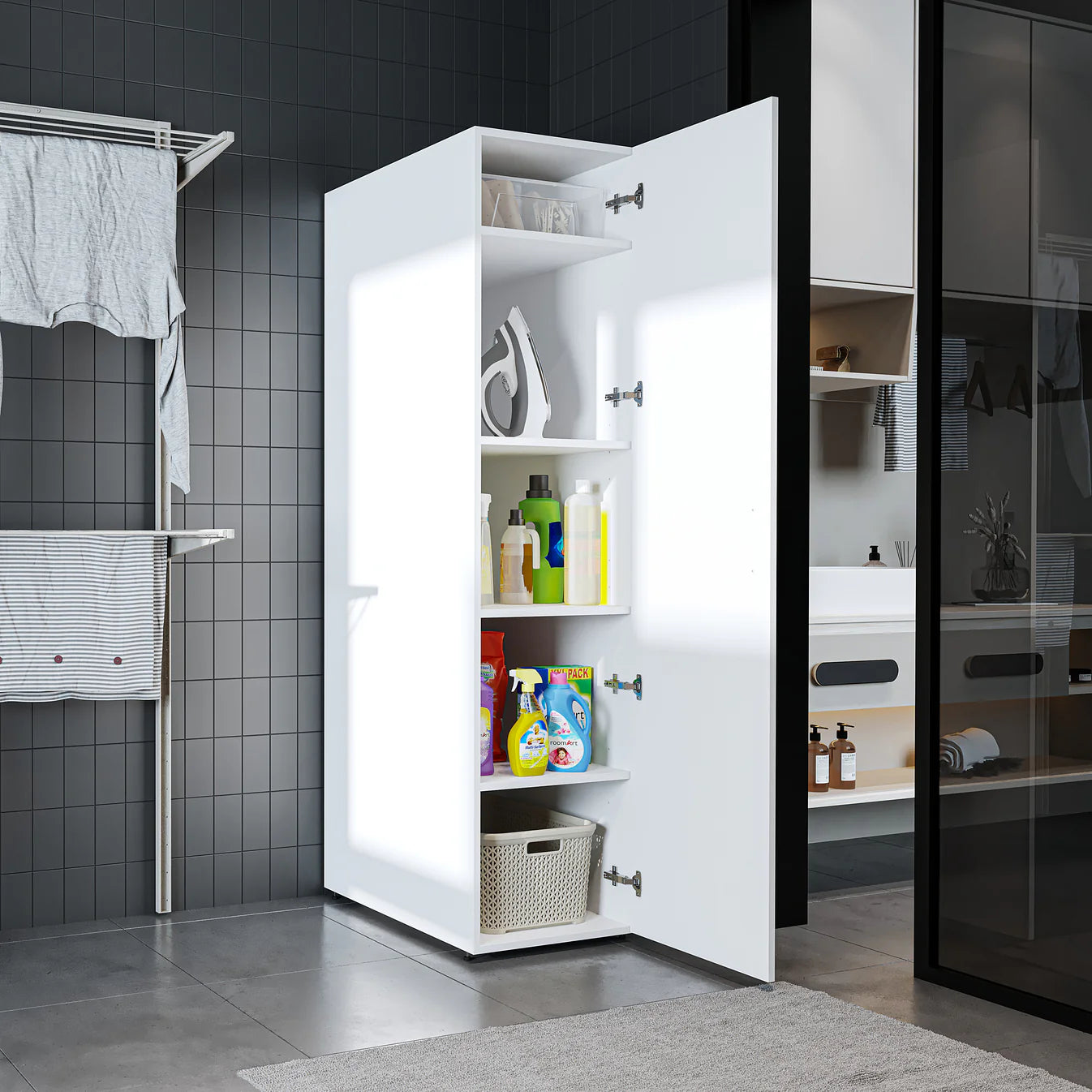 Roomart Dora - Tall Utility Cabinet, 45cm