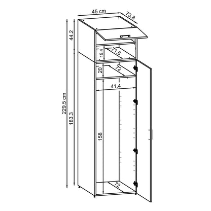 Roomart Dora - Tall Utility Cabinet, 45cm