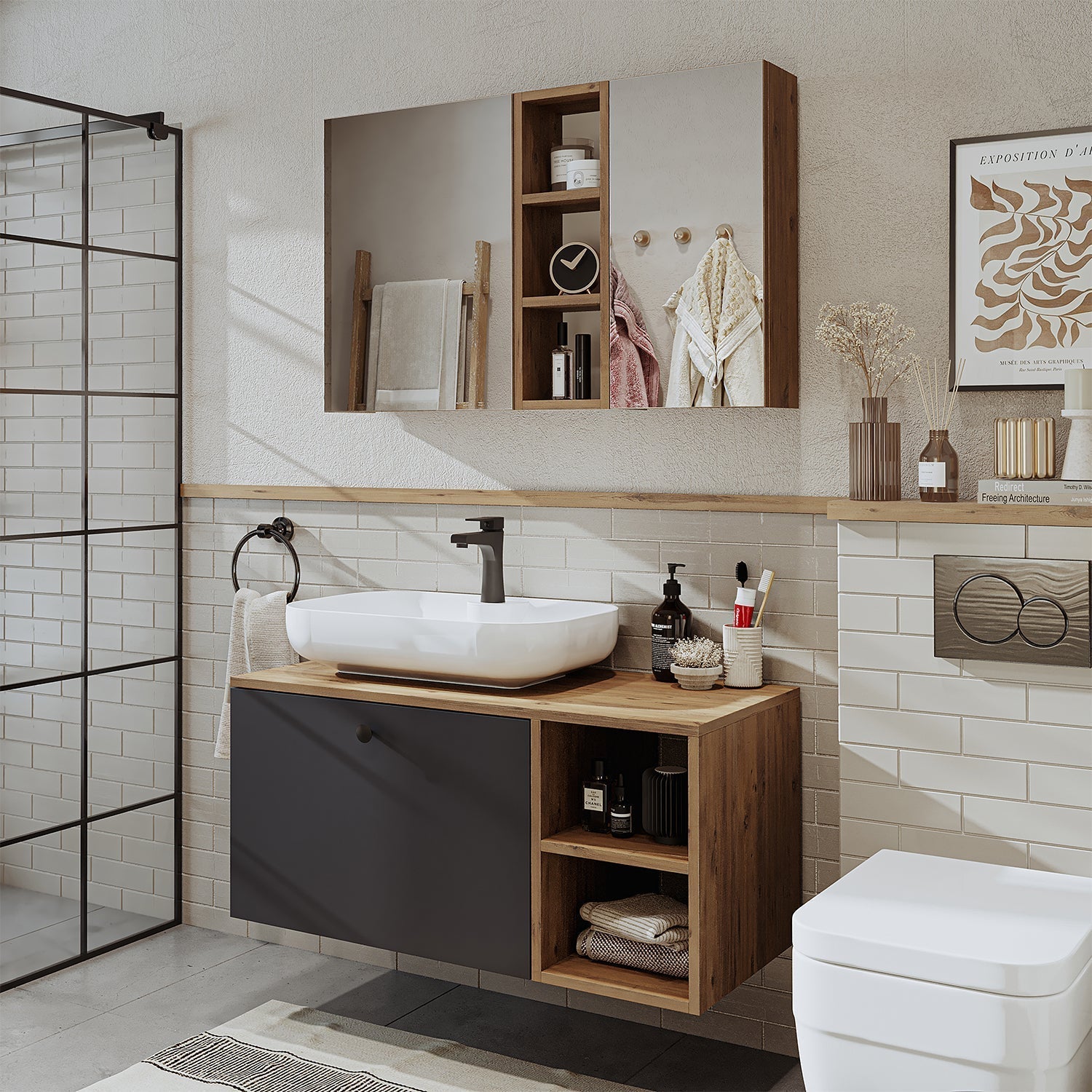 Vanity Bathroom Cabinet 2 Piece Set - Lotus - Roomartstore.co.ukbathroom cabinet2518