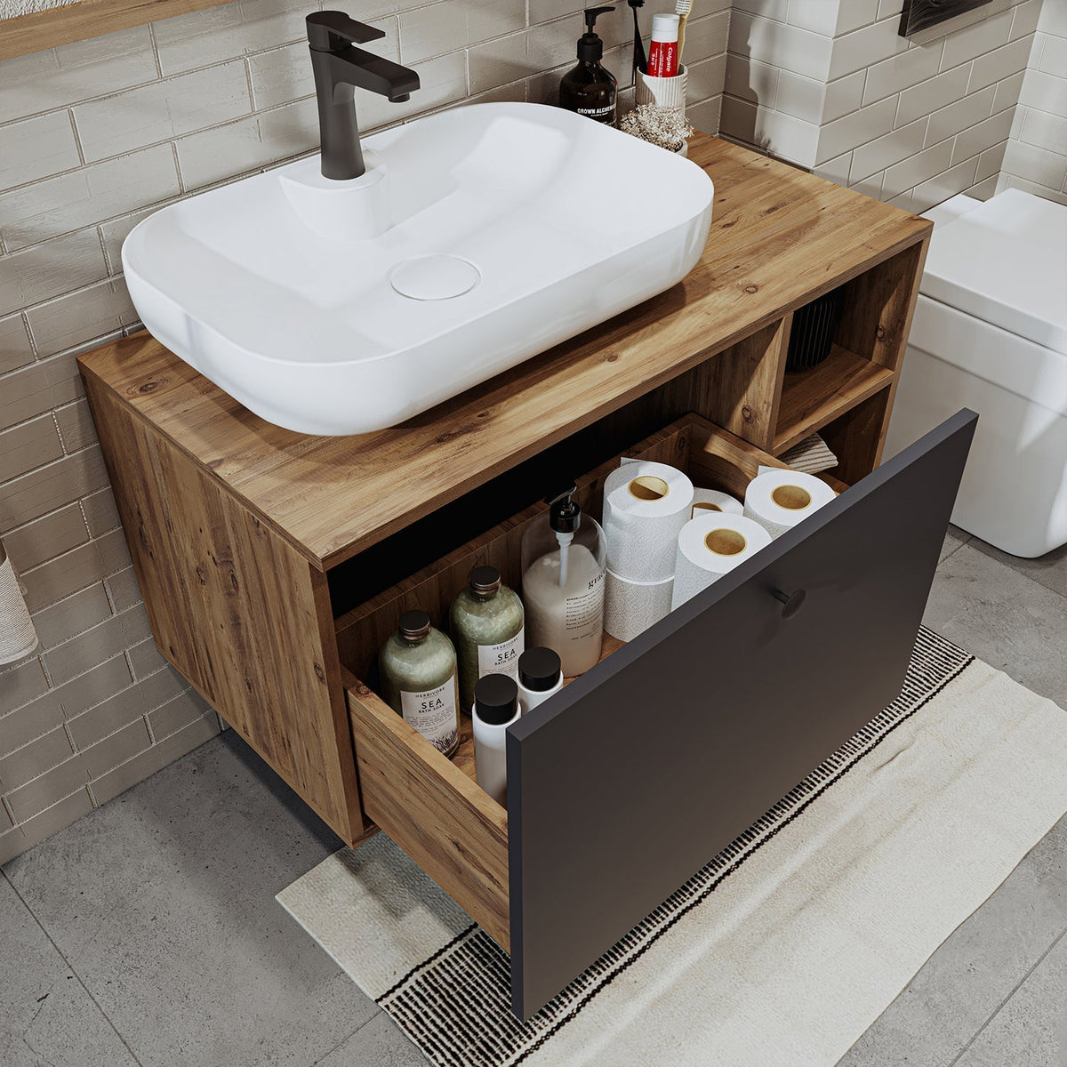 Vanity Bathroom Cabinet 2 Piece Set - Lotus - Roomartstore.co.ukbathroom cabinet2518