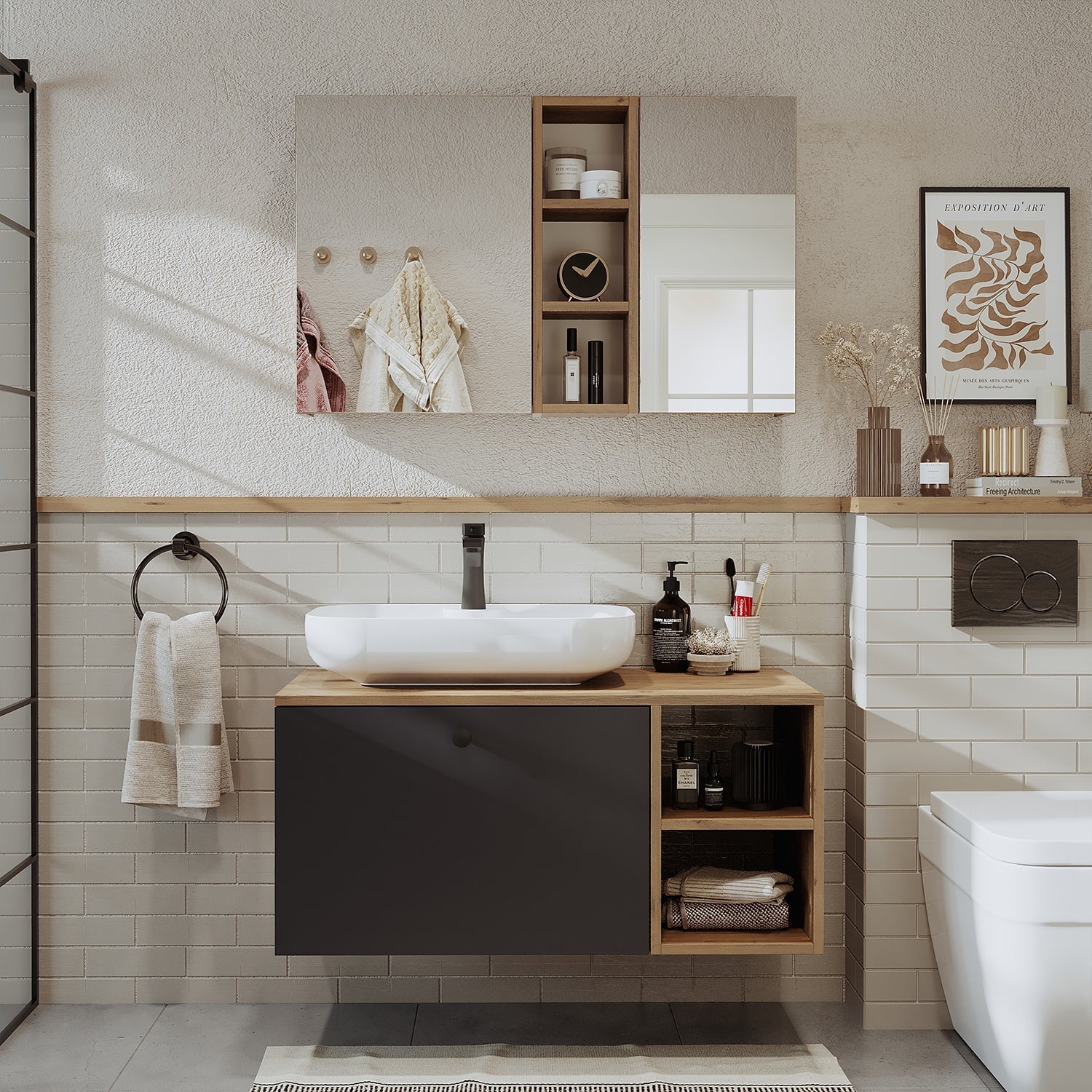 Vanity Bathroom Cabinet 2 Piece Set - Lotus - Roomartstore.co.ukbathroom cabinet2518