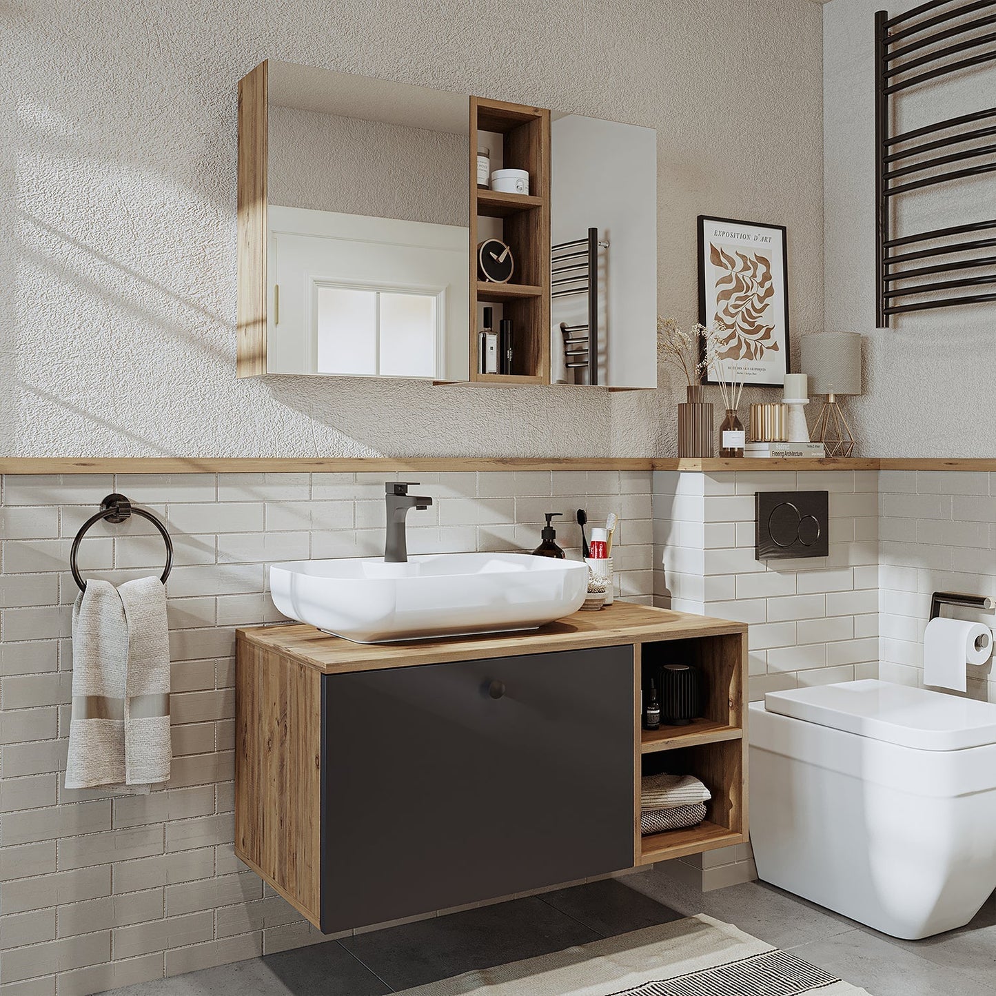 Vanity Bathroom Cabinet 2 Piece Set - Lotus - Roomartstore.co.ukbathroom cabinet2518