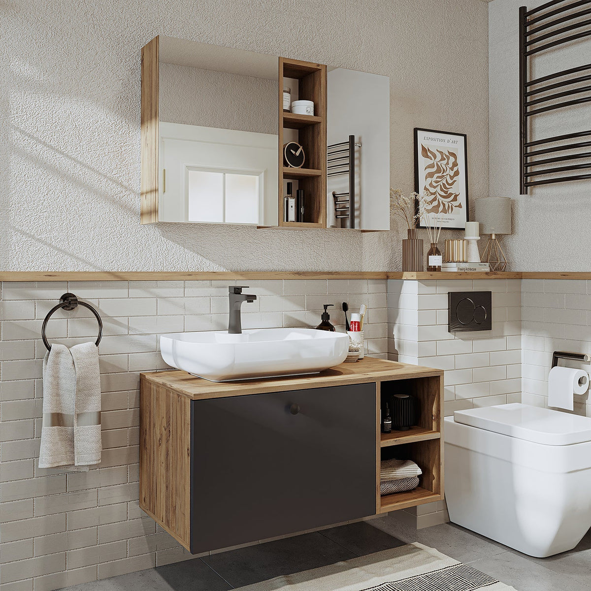 Vanity Bathroom Cabinet 2 Piece Set - Lotus - Roomartstore.co.ukbathroom cabinet2518