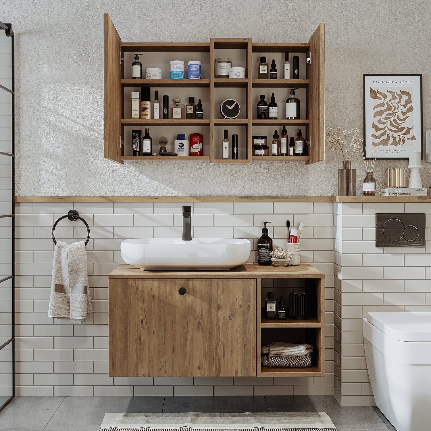 Vanity Bathroom Cabinet 2 Piece Set - Lotus - Roomartstore.co.ukbathroom cabinet2522