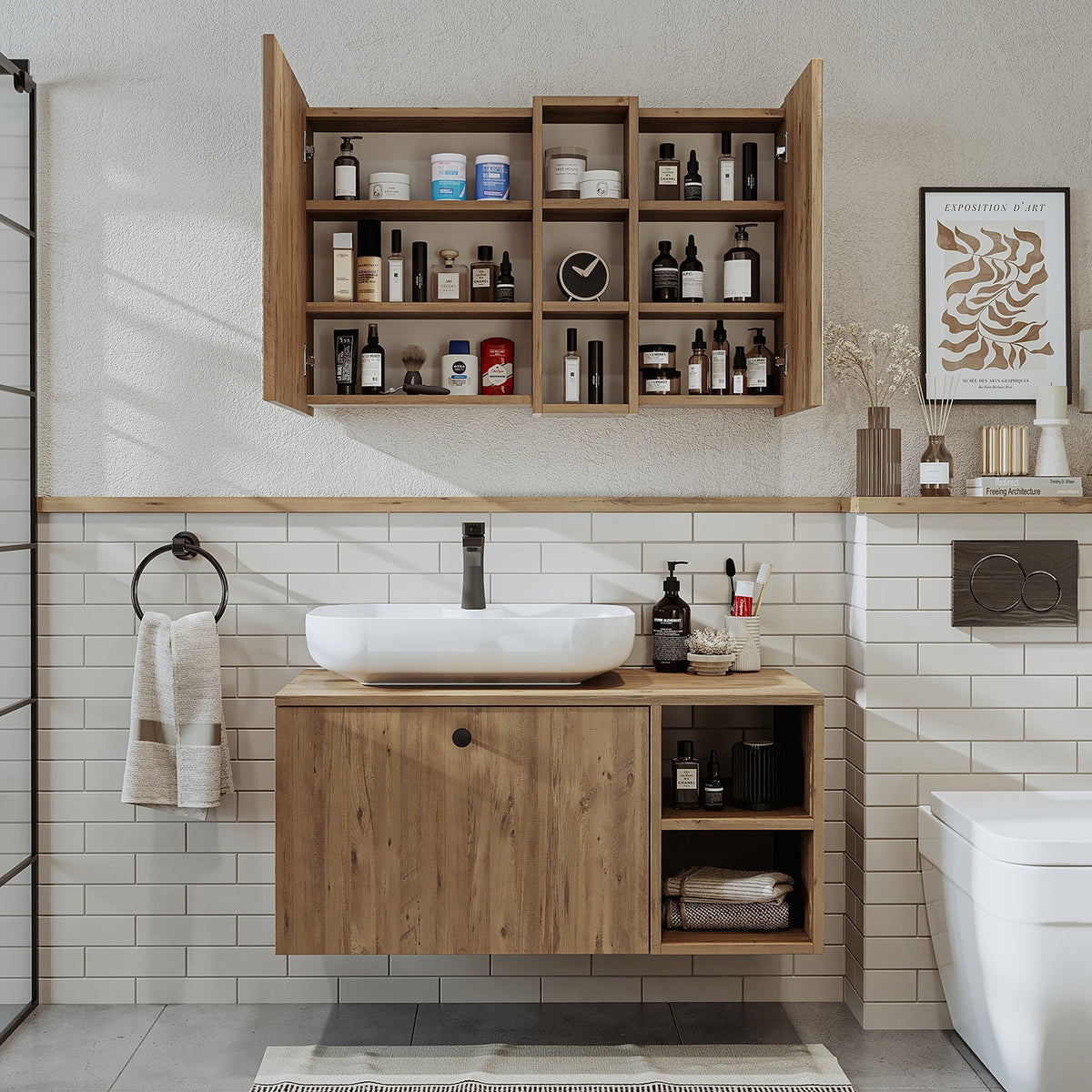 Vanity Bathroom Cabinet 2 Piece Set - Lotus - Roomartstore.co.ukbathroom cabinet2522