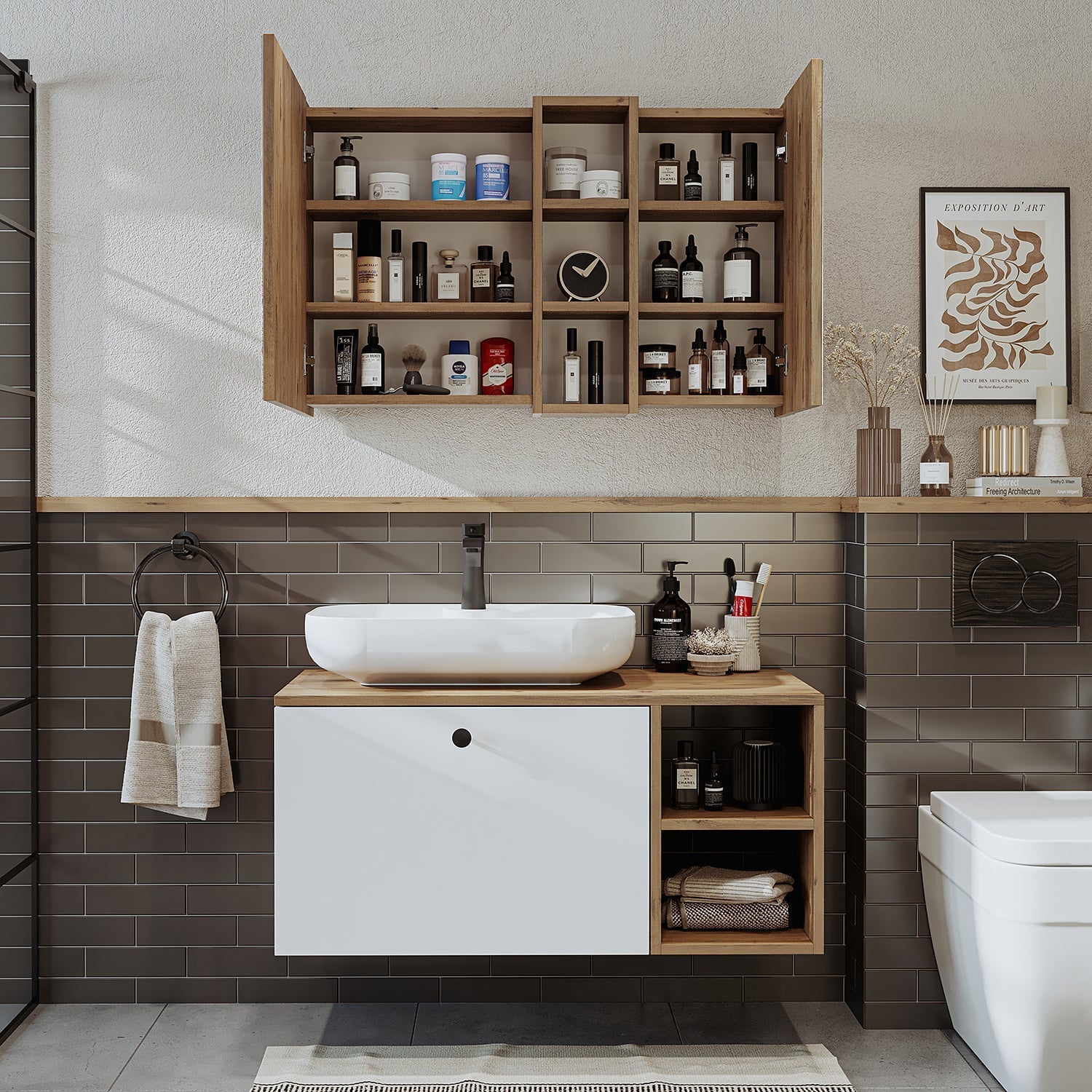 Vanity Bathroom Cabinet 2 Piece Set - Lotus - Roomartstore.co.ukbathroom cabinet2520