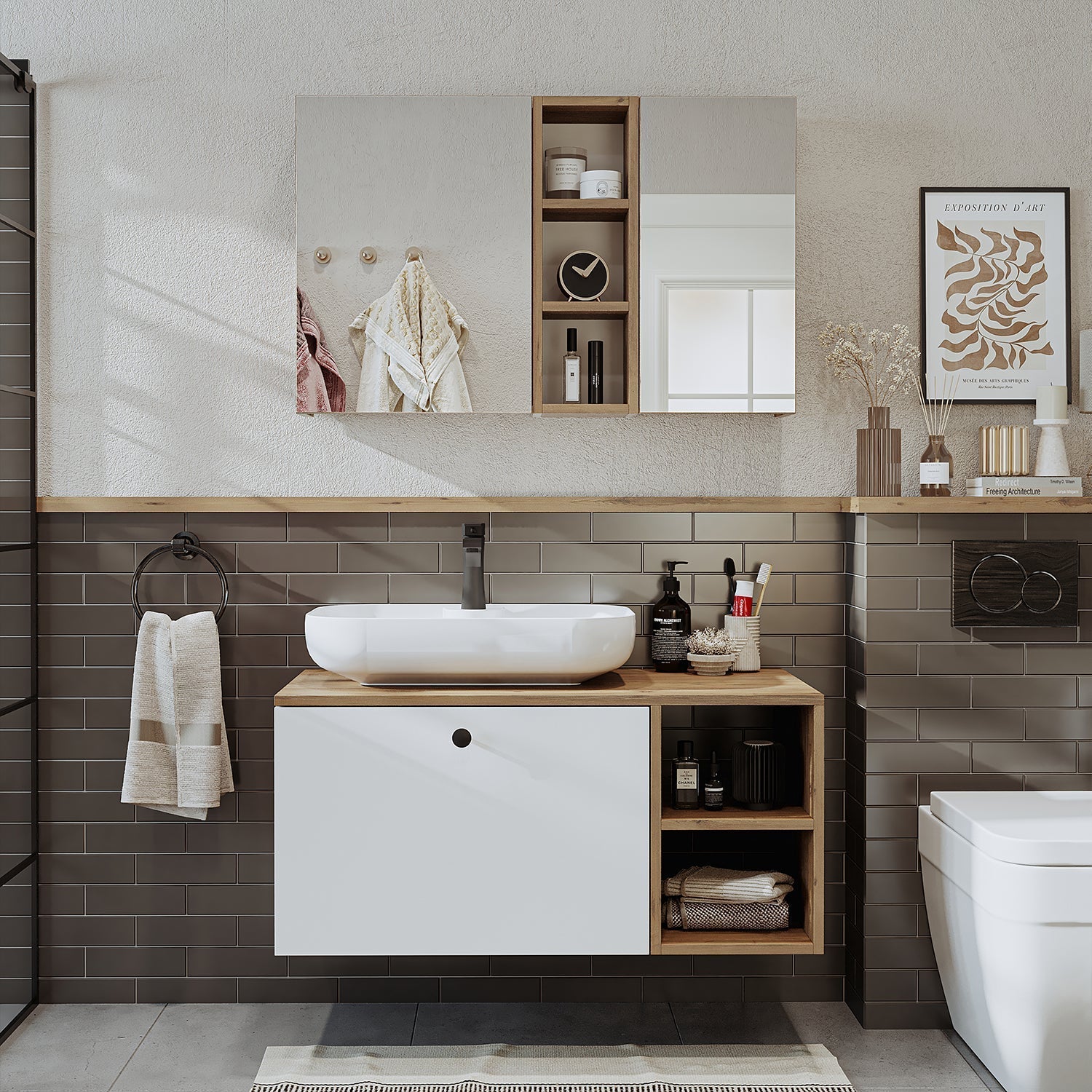 Vanity Bathroom Cabinet 2 Piece Set - Lotus - Roomartstore.co.ukbathroom cabinet2520