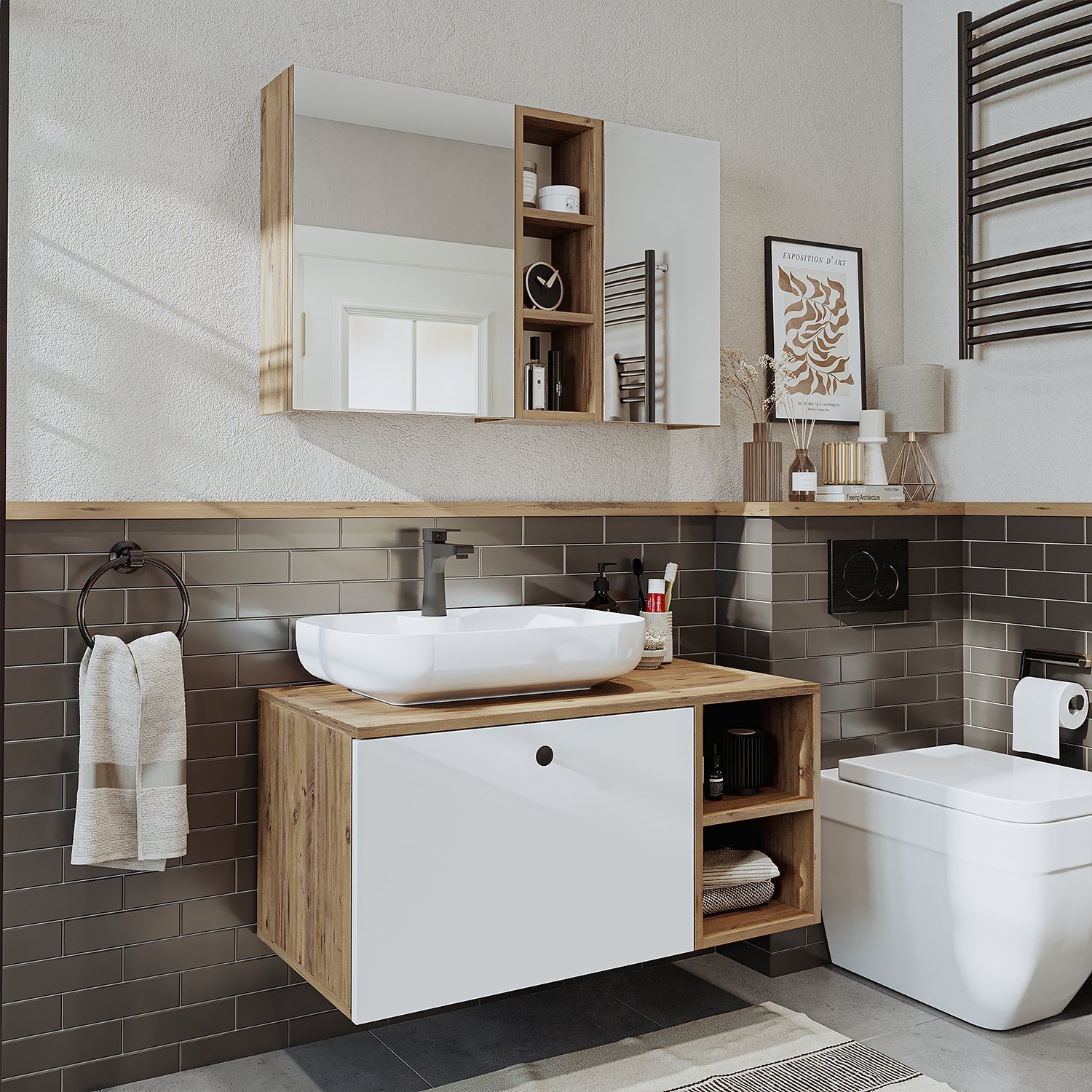 Vanity Bathroom Cabinet 2 Piece Set - Lotus - Roomartstore.co.ukbathroom cabinet2520