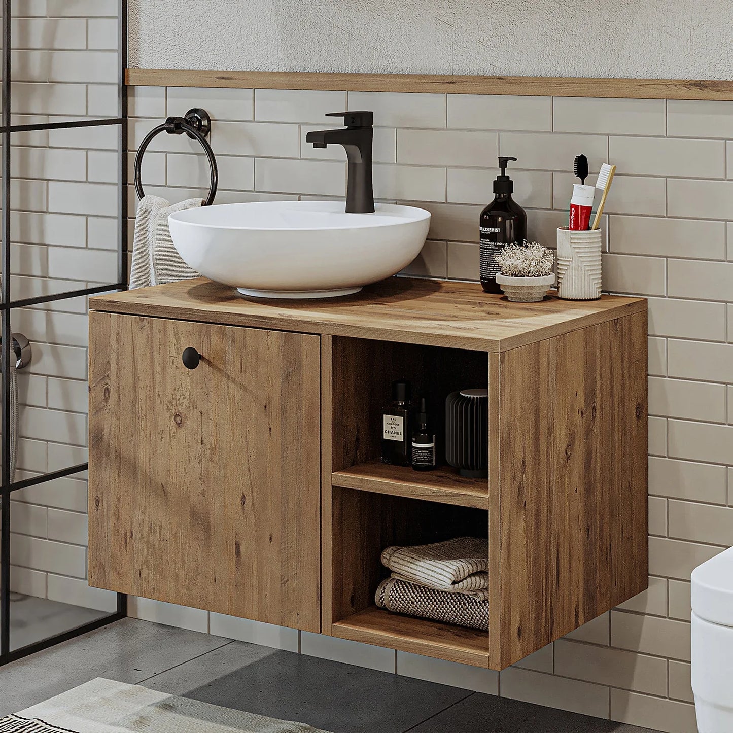 Roomart Lotus - Bathroom Cabinet with Washbasin, 95cm
