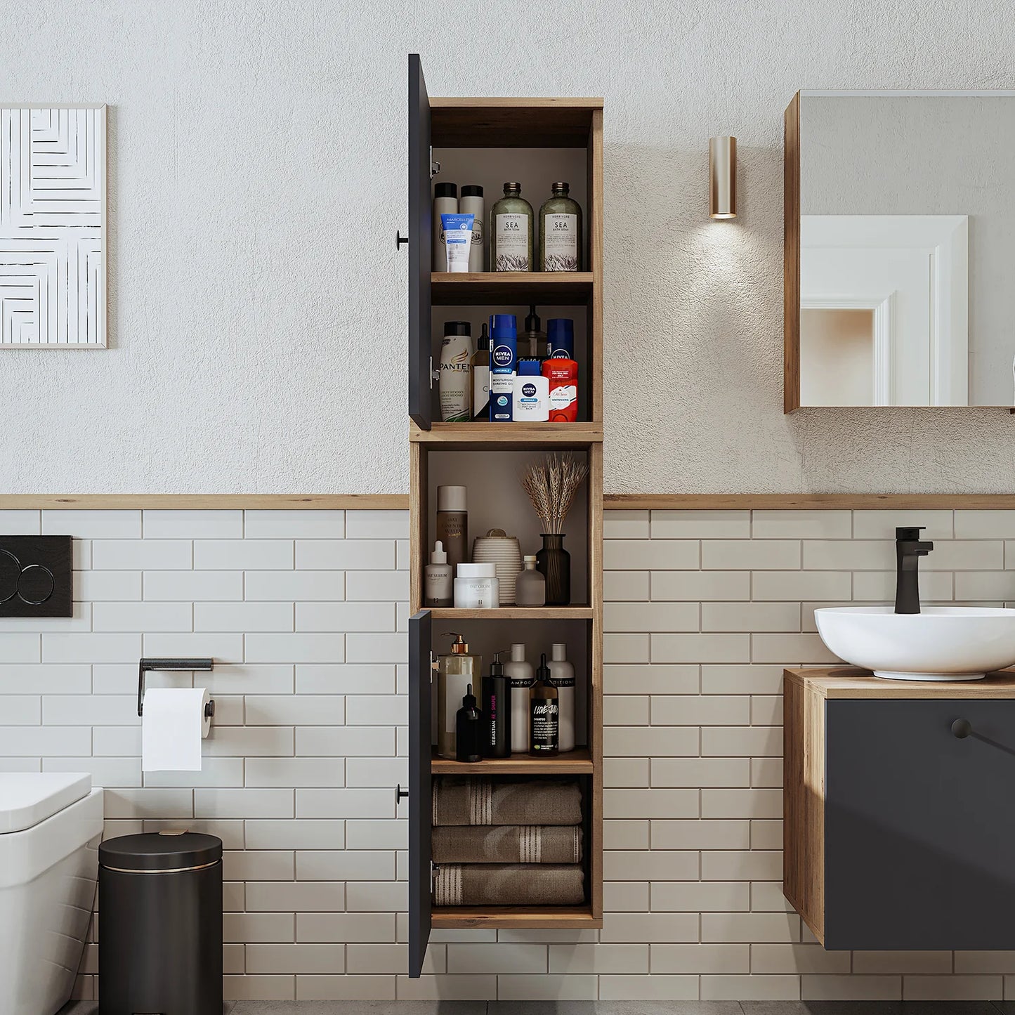 Roomart Lotus - Bathroom Towel Storage Cabinet