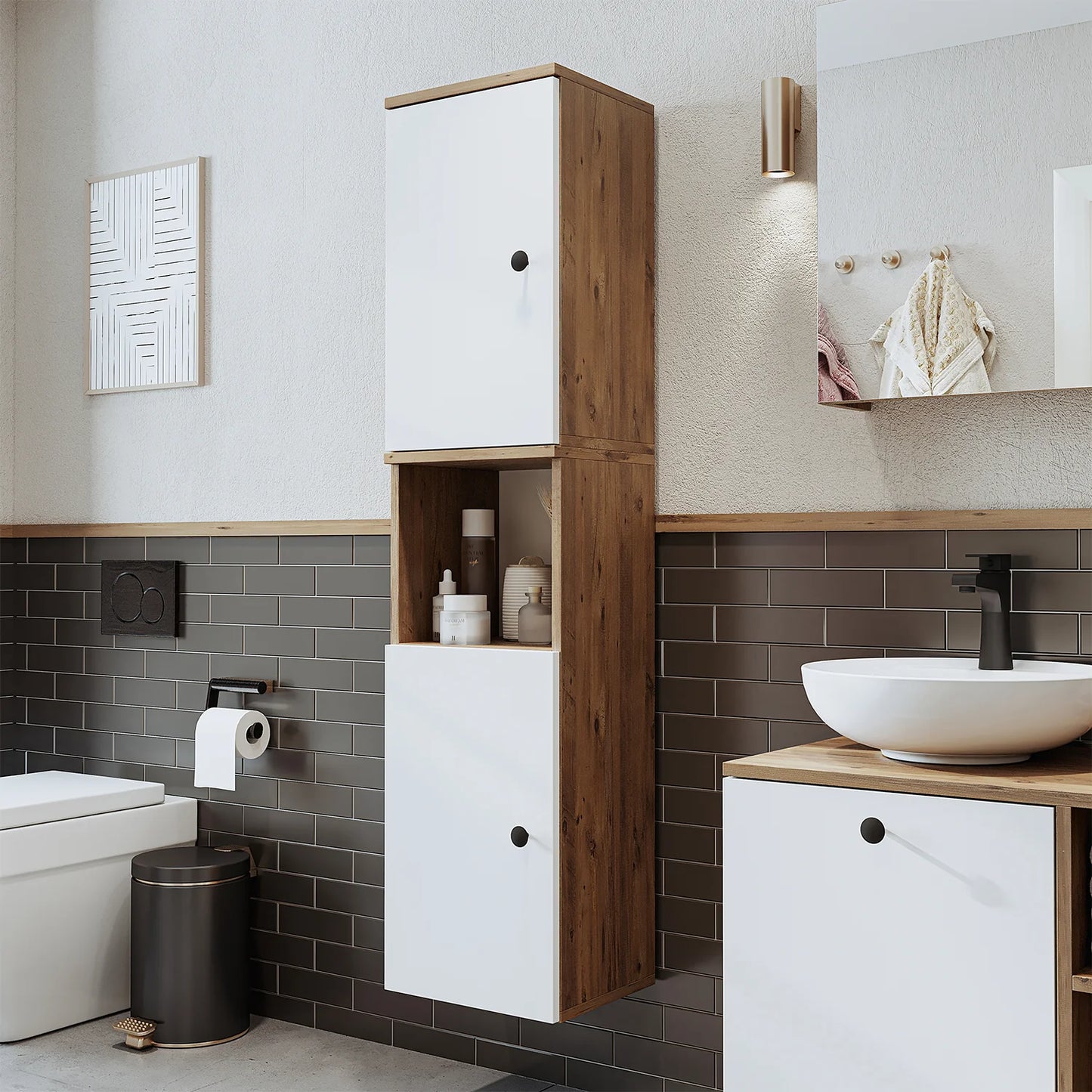 Roomart Lotus - Bathroom Towel Storage Cabinet