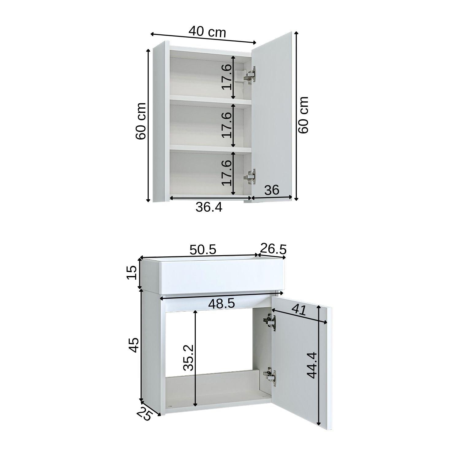 Vanity Bathroom Cabinet 2-Piece Set - Mini - Roomartstore.co.ukbathroom cabinet1838