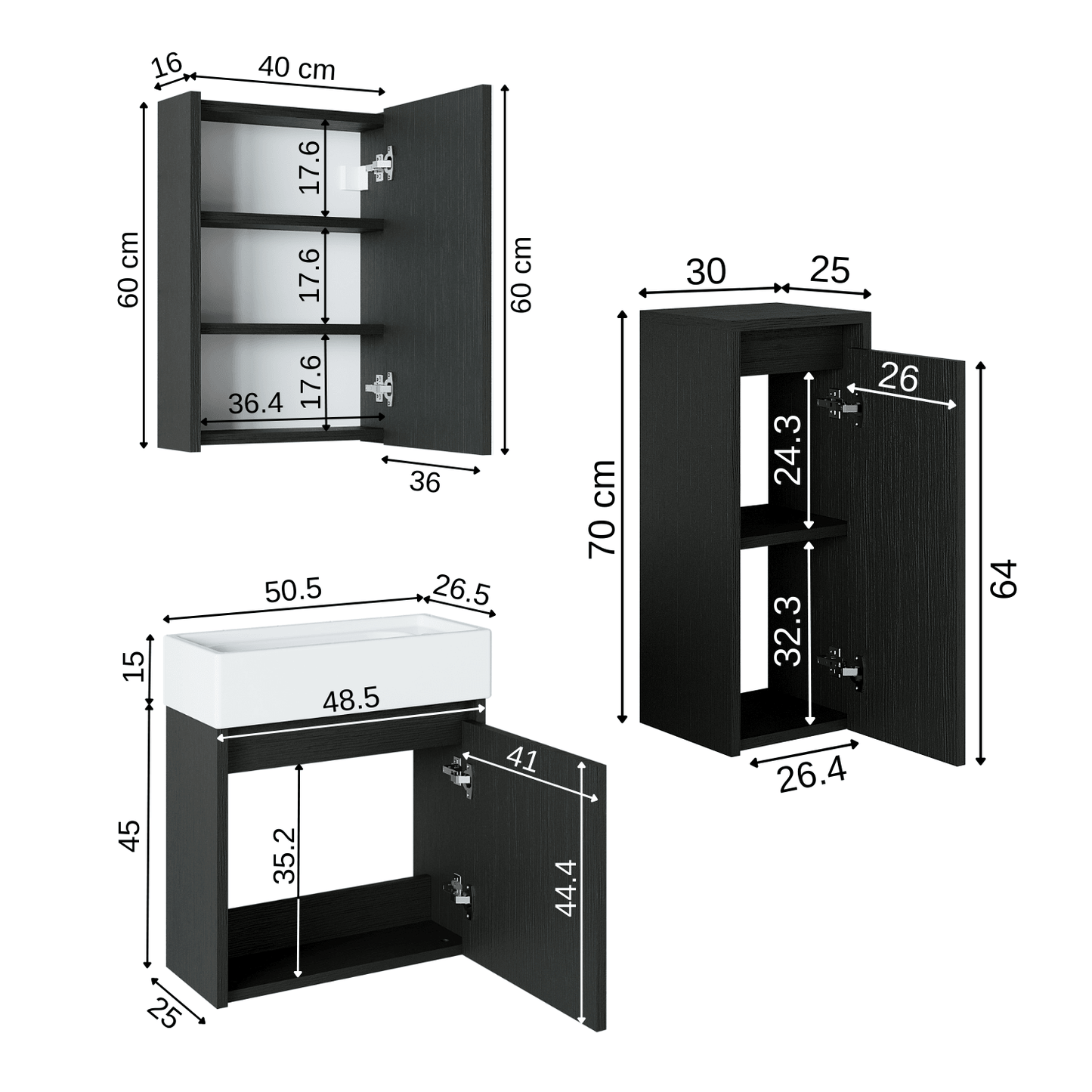 Vanity Bathroom Cabinet 3 Piece Set - Mini - Roomartstore.co.ukbathroom cabinet2023