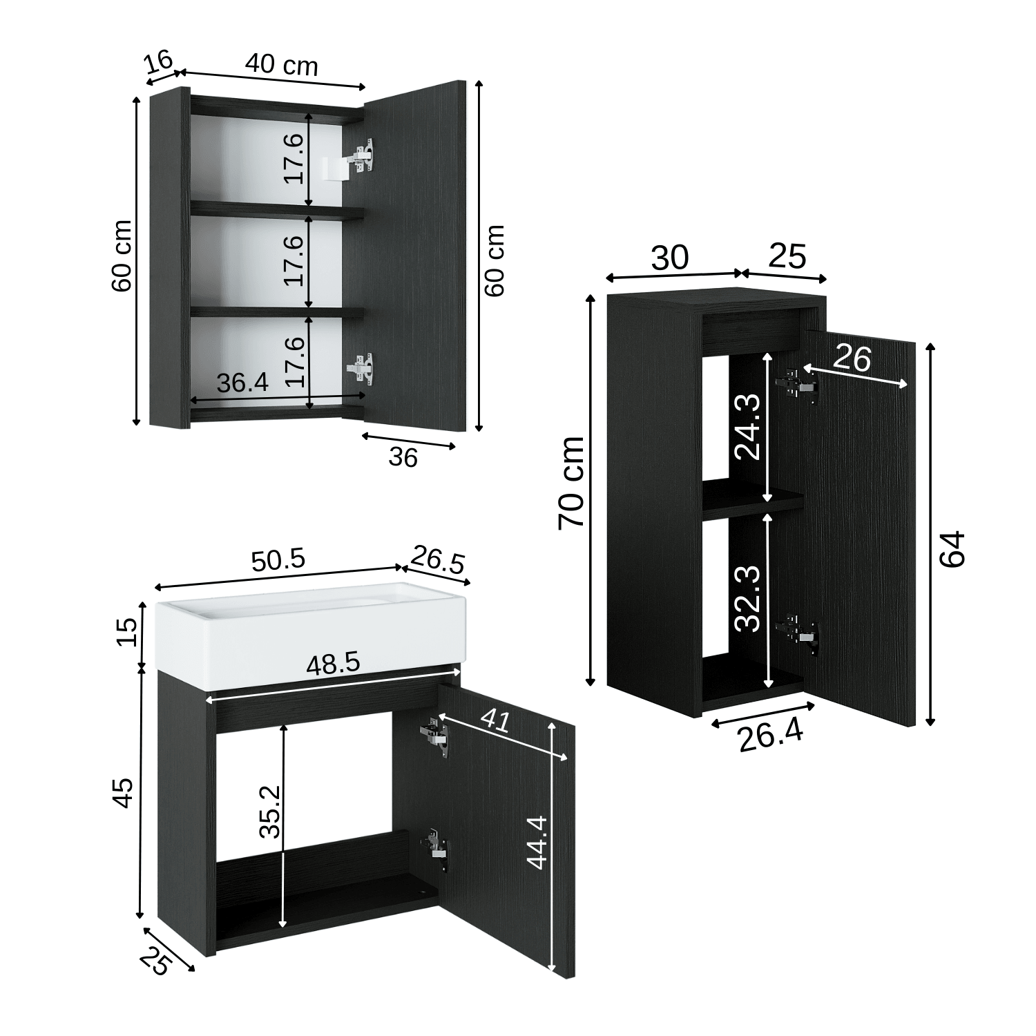 Vanity Bathroom Cabinet 3 Piece Set - Mini - Roomartstore.co.ukbathroom cabinet2023