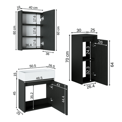 Vanity Bathroom Cabinet 3 Piece Set - Mini - Roomartstore.co.ukbathroom cabinet2023