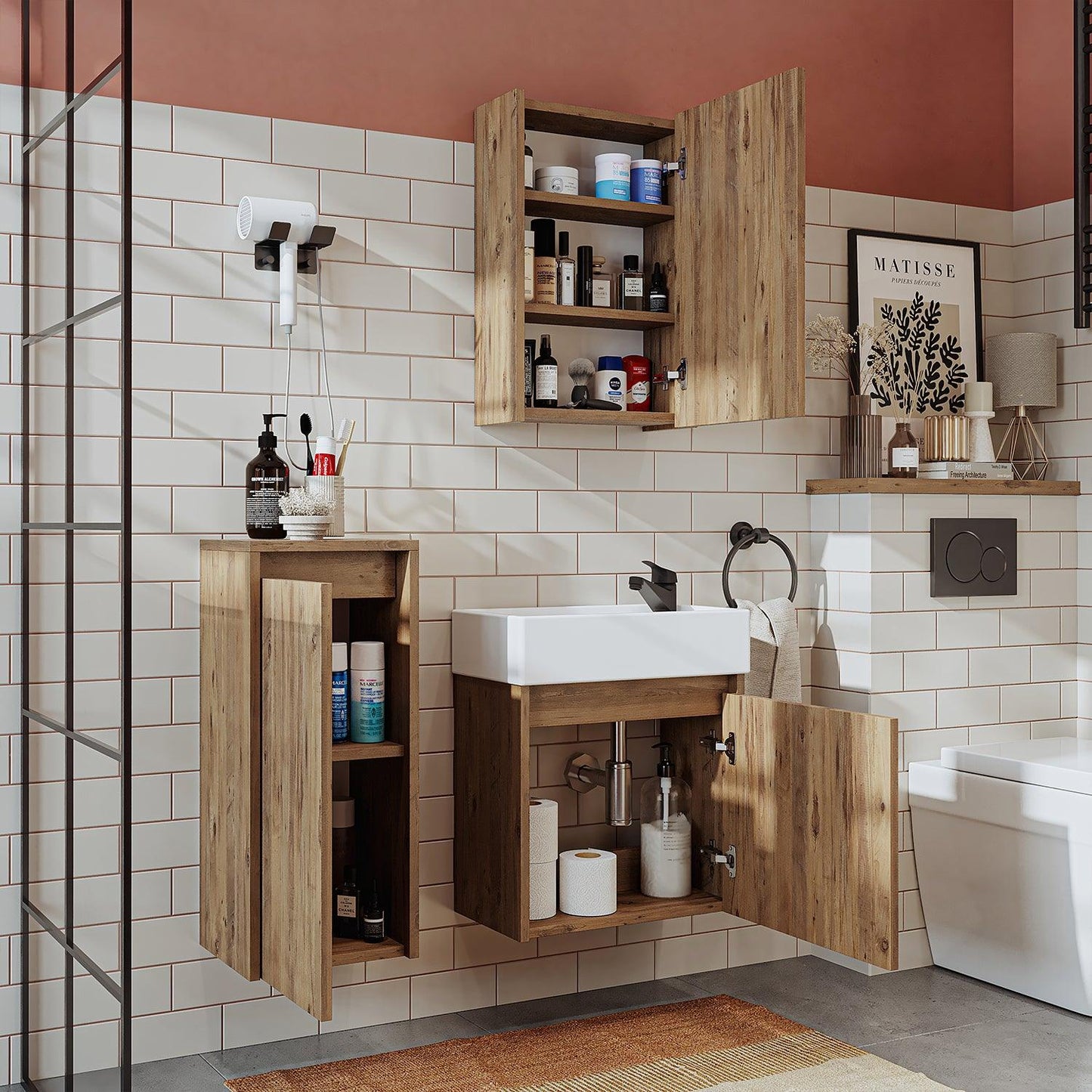 Vanity Bathroom Cabinet 3 Piece Set - Mini - Roomartstore.co.ukbathroom cabinet1963