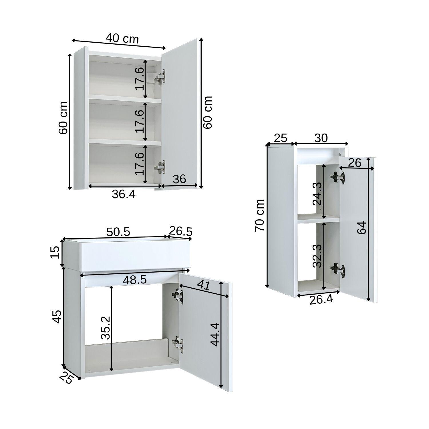 Vanity Bathroom Cabinet 3 Piece Set - Mini - Roomartstore.co.ukbathroom cabinet1837