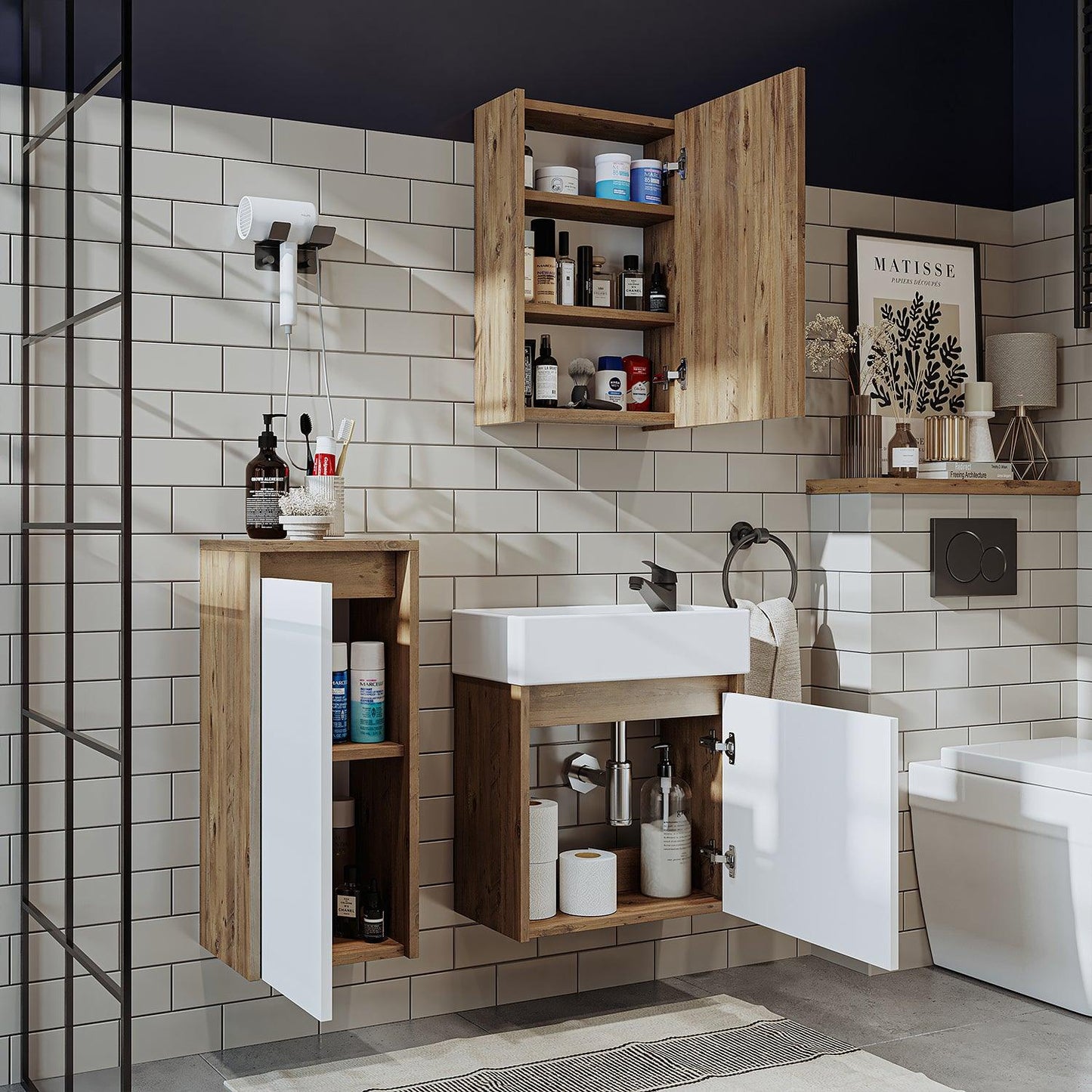 Vanity Bathroom Cabinet 3 Piece Set - Mini - Roomartstore.co.ukbathroom cabinet1955