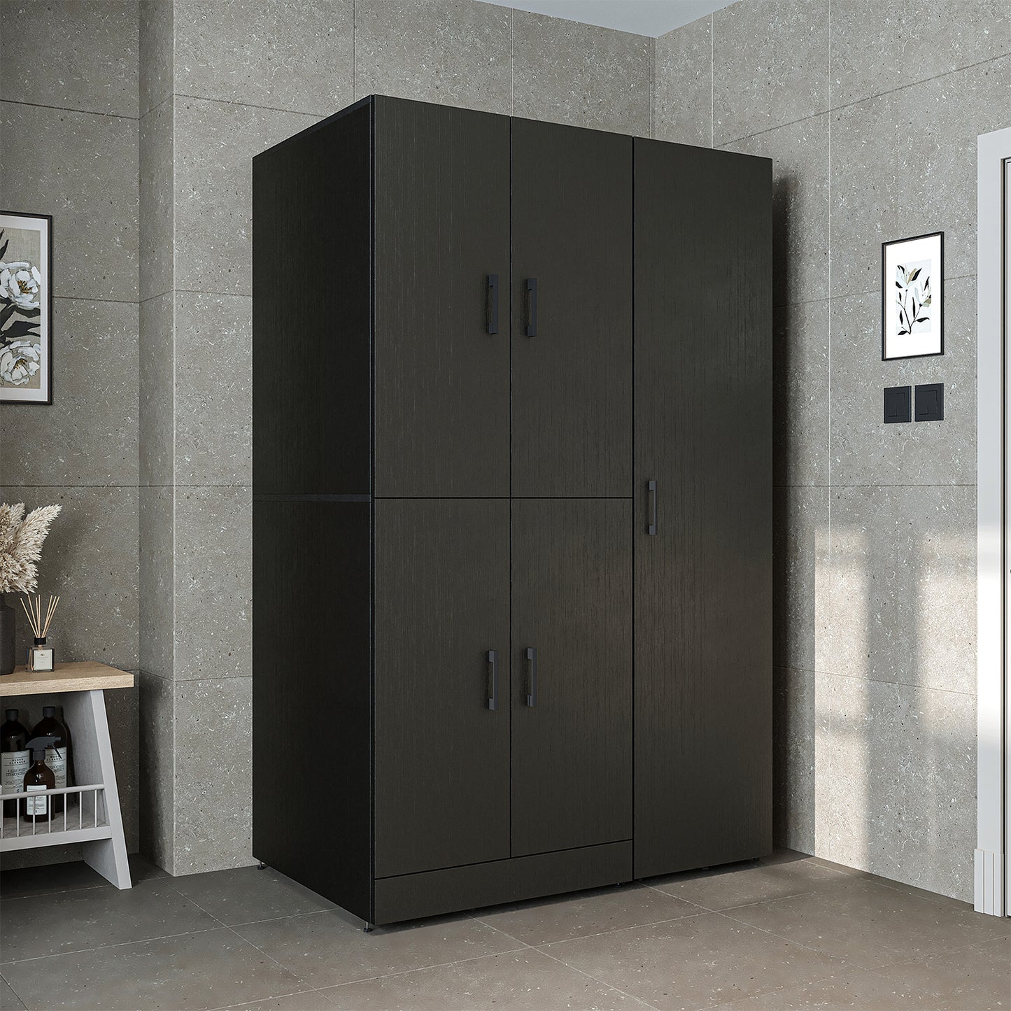 Roomart Dora - Washer & Dryer Cabinet with Side Storage - 115cm