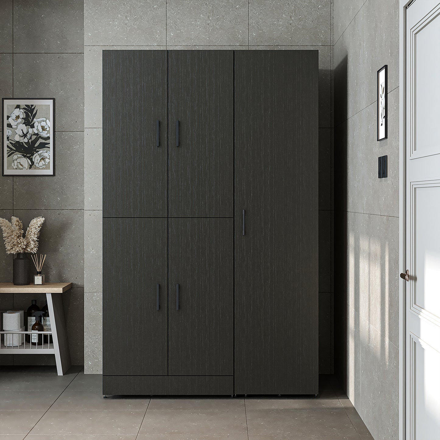 Roomart Dora - Washer & Dryer Cabinet with Side Storage - 115cm
