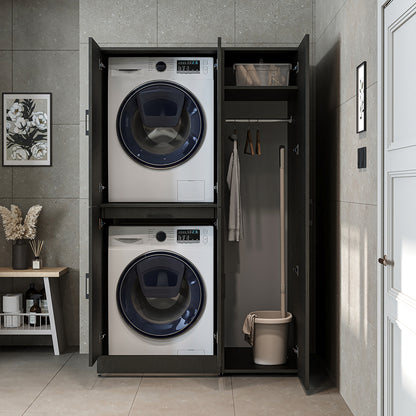 Roomart Dora - Washer & Dryer Cabinet with Side Storage - 115cm
