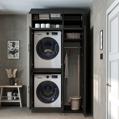Roomart Dora - Washer & Dryer Cabinet with Side Storage - 115cm