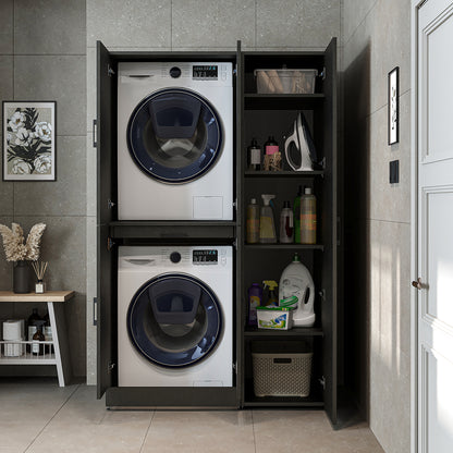 Roomart Dora - Washer & Dryer Cabinet with Side Storage - 115cm
