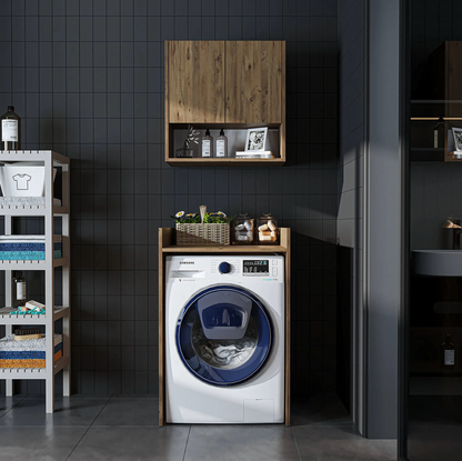 Roomart Derin - Washing Machine Cabinet with Cupboard and Wall Unit, 65cm