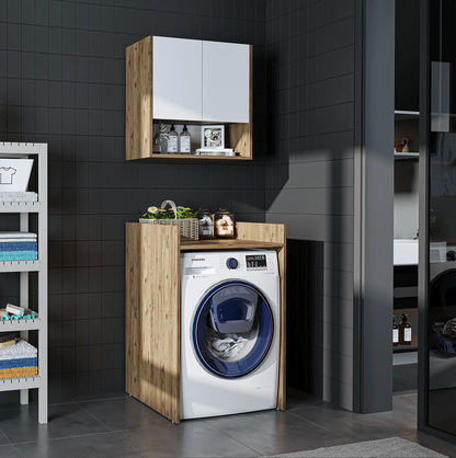 Roomart Derin - Washing Machine Cabinet with Cupboard and Wall Unit, 65cm