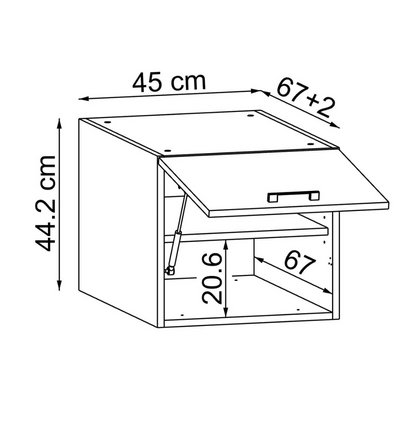 Roomart Dora Side Cabinet – Top Cupboard (45cm)