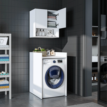 Roomart Derin - Washing Machine Cabinet with Cupboard and Wall Unit, 65cm
