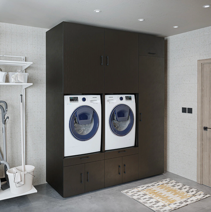 Roomart A Plus — Twin Washer & Dryer Cabinet Set with Side Storage