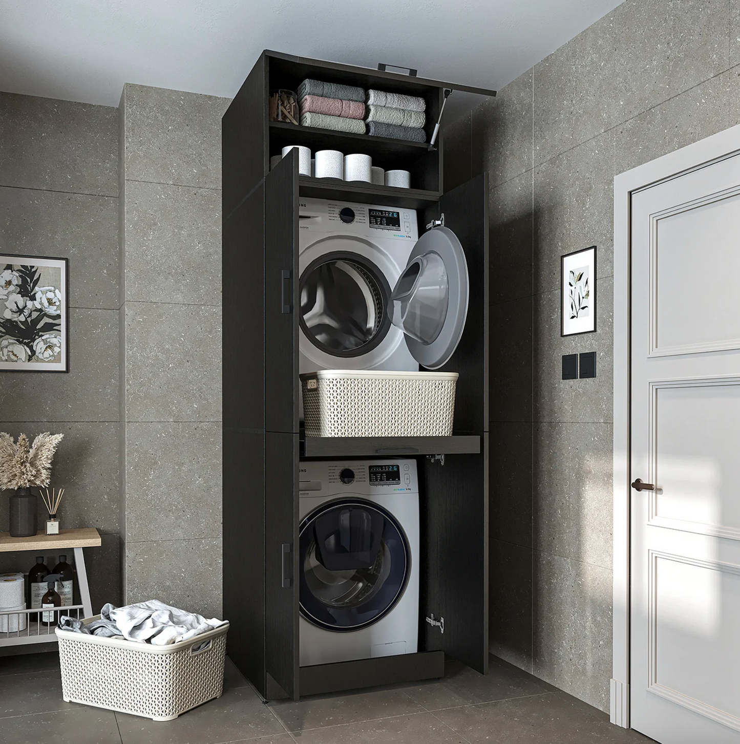 Roomart Dora - Cabinet for Dryer & Washing Machine, Freestanding