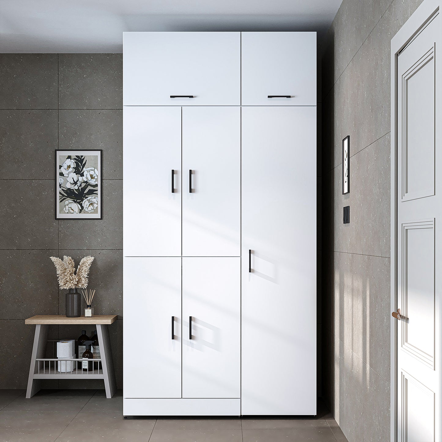Roomart Dora - Washer & Dryer Cabinet with Side Storage - 115cm