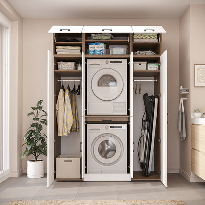 Roomart Dora Wall - Washer & Dryer Cabinet with Side Storage - 160cm