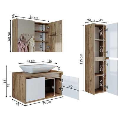 Roomart Atlantic 3-Piece Bathroom Furniture Set