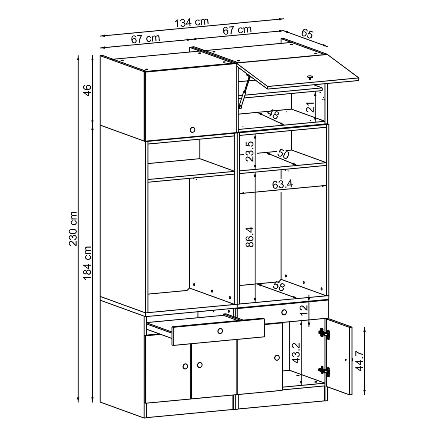 Roomart 1000 — Modular Twin Washer & Dryer Cabinet Set
